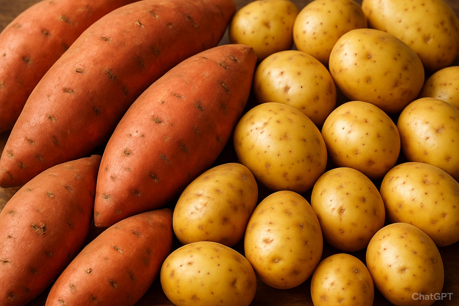 Sweeet potatoes and potatoes